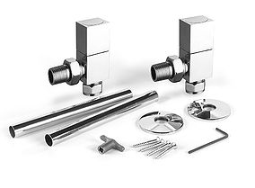 Cubo 2 Angle Valves Radiator Valve by Cherished Radiators